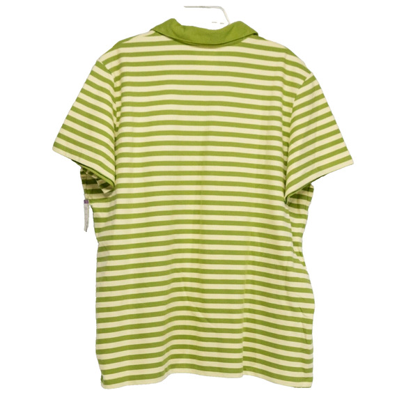 Women's Plus Size 20/22 CLASSIC ELEMENTS Striped Cotton Blend Polo Shirt - Picture 2 of 5